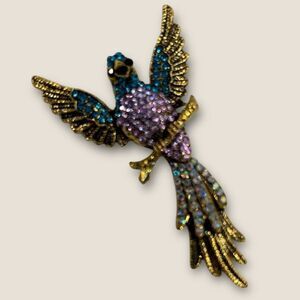 Colorful Crystal Bird Brooch